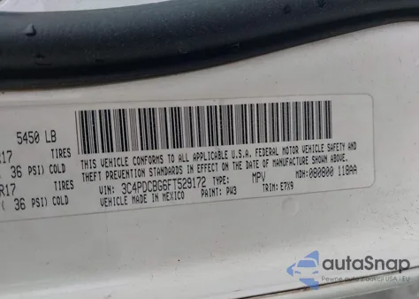 2015 Dodge Journey Sxt z USA, uszkodzony, nr VIN 3C4PDCBG6FT529172